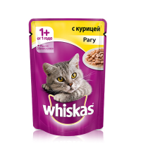 Whiskas для кошек рагу с курицей 85 гр.